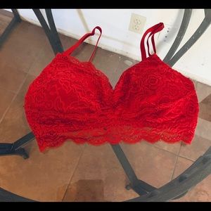 Red lace bralette or cami